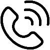 Black phone icon on a white background